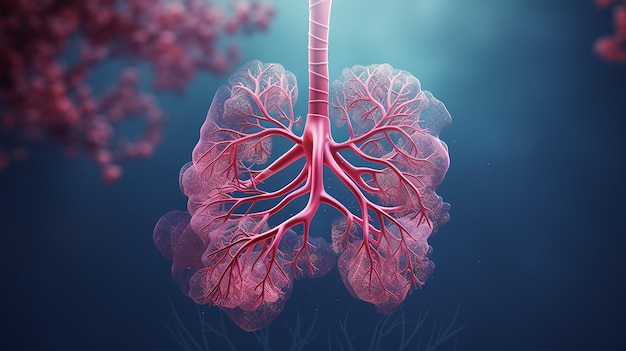 폐의 의학적 개념의 3D 일러스트레이션
