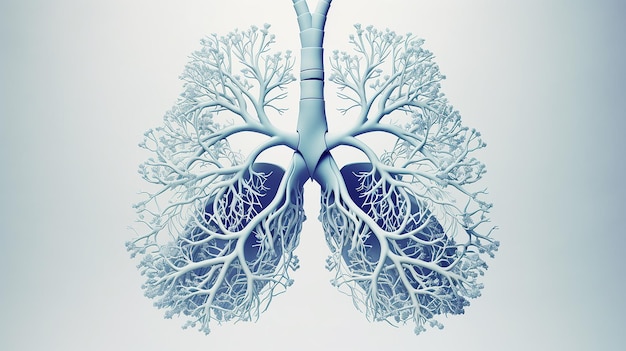 Foto illustrazione 3d del concetto medico dei polmoni