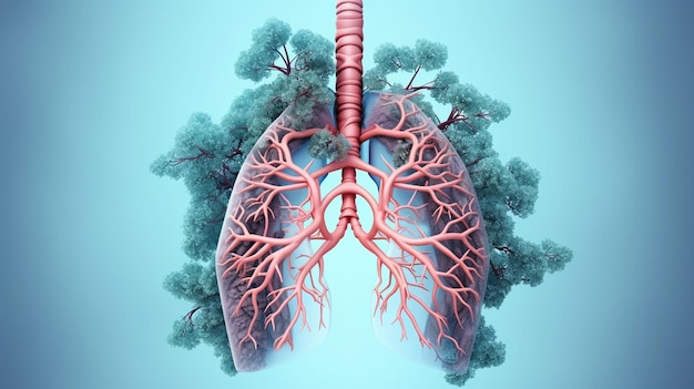 3D illustration of Lungs Part of Human Organ