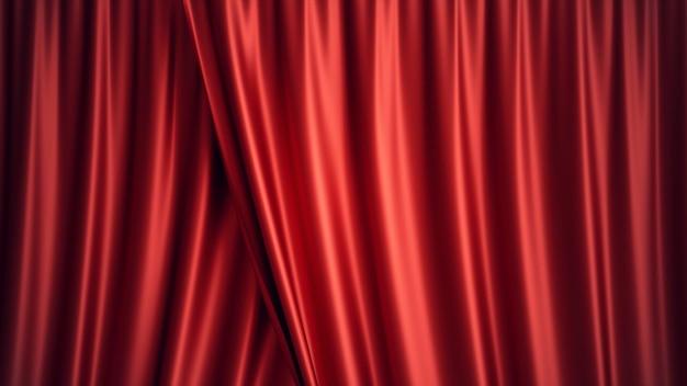 3D illustration luxury red silk velvet curtains decoration design, ideas. Red Stage Curtain for theater or opera scene backdrop. Mock-up for your design project.