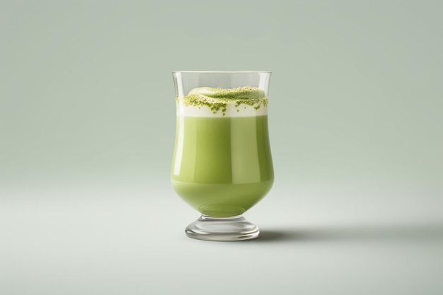 3d illustration macha smoothie isolated in white background