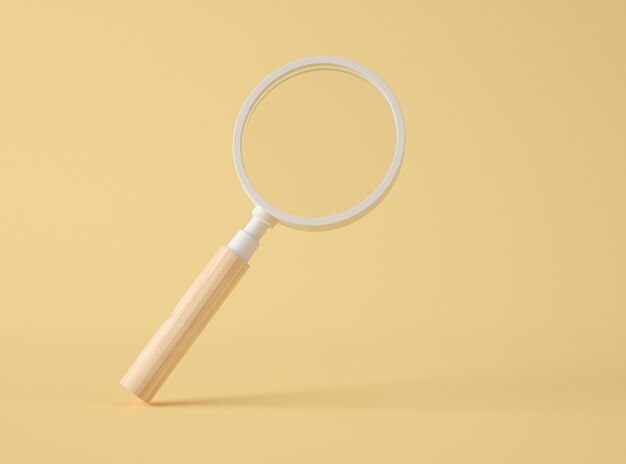 3D Illustration. Magnifying glass.