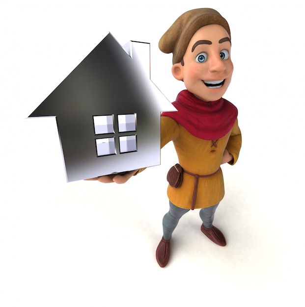 3D Illustration of a medieval historical character