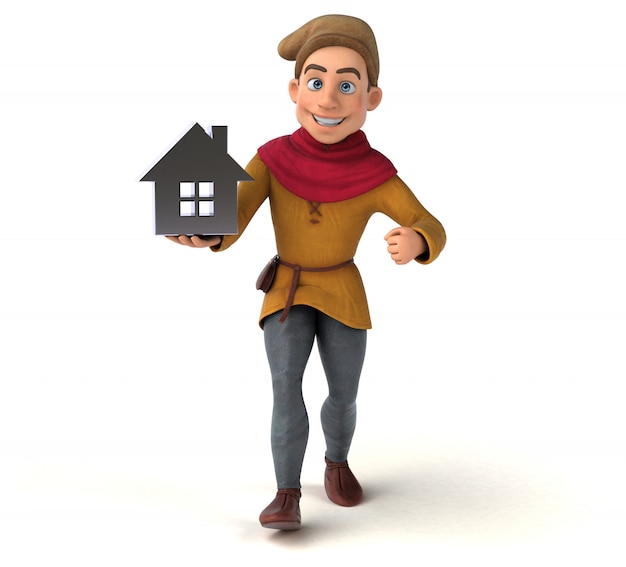 3D Illustration of a medieval historical character