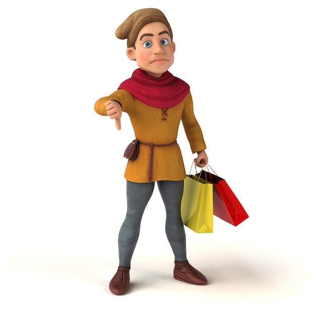 3D Illustration of a medieval historical character