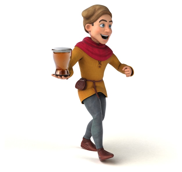 3D Illustration of a medieval historical character