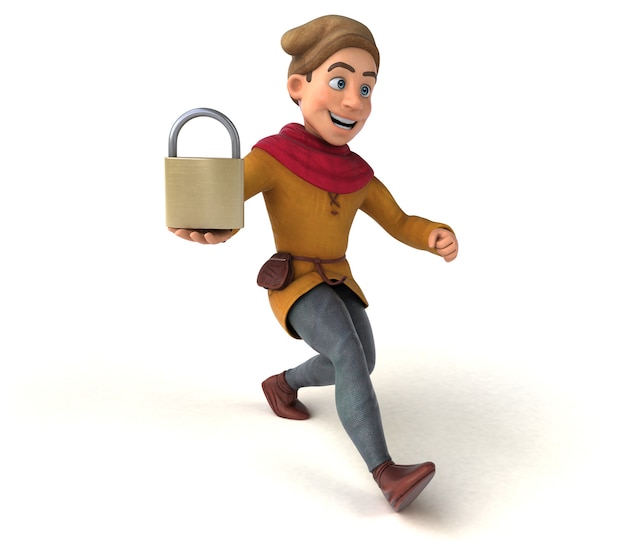 3D Illustration of a medieval historical character