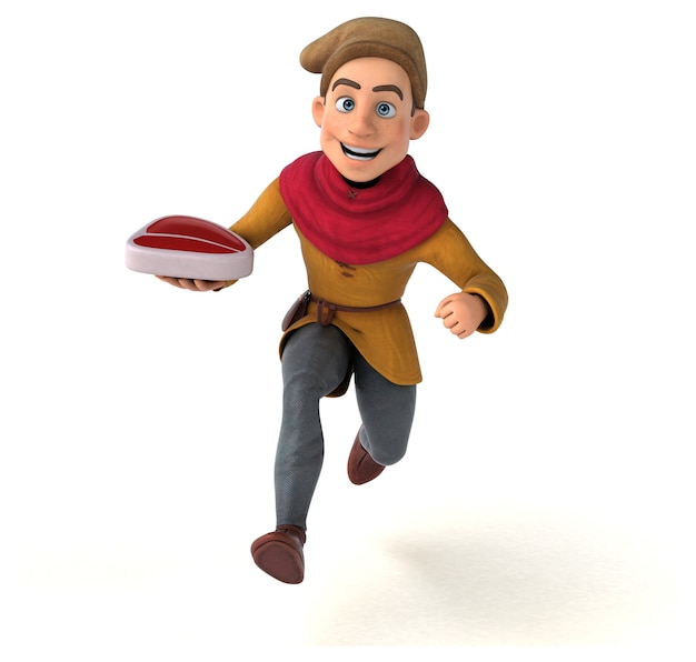 3D Illustration of a medieval historical character