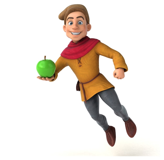 3D Illustration of a medieval historical character