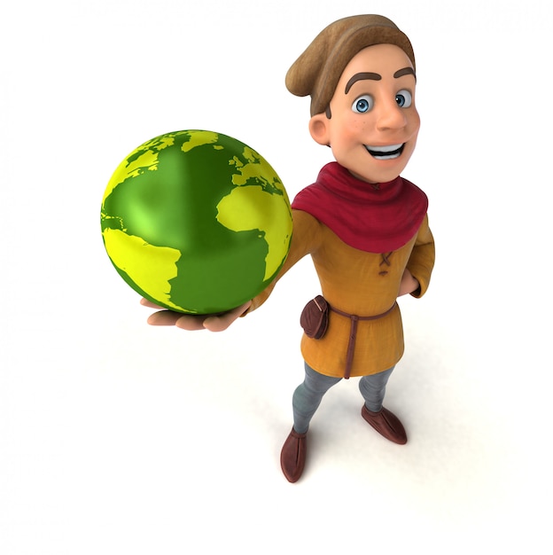 3D Illustration of a medieval historical character