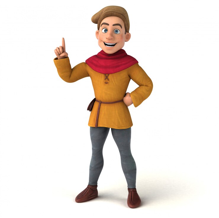 Photo 3d illustration of a medieval historical character