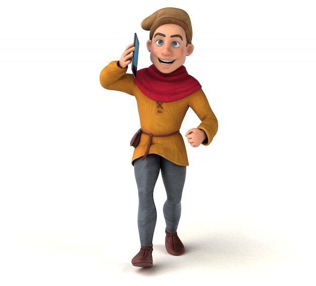 3D Illustration of a medieval historical character