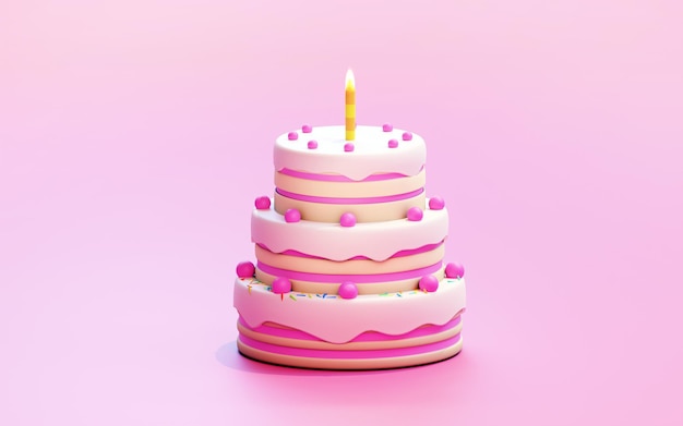 Photo 3d illustration of minimal cake