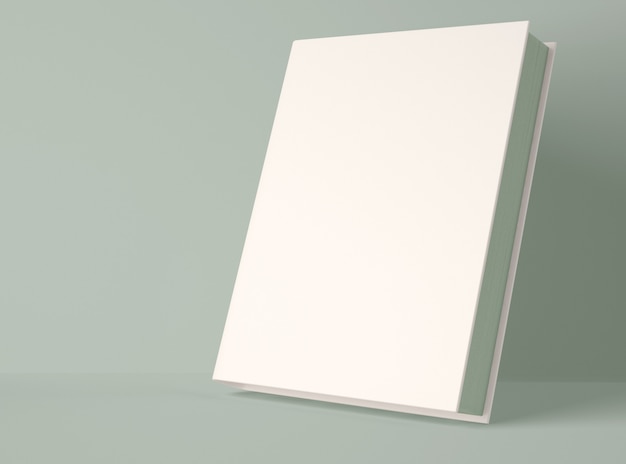 3D Illustration. Mockup of blank hardcover book.