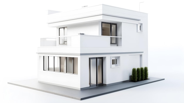 3d illustration model house on white background