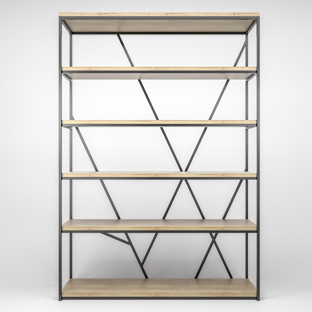 Foto illustrazione 3d di un moderno rack in stile loft