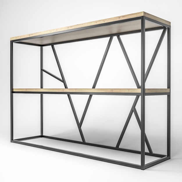 3d illustration of a modern loft-style rack