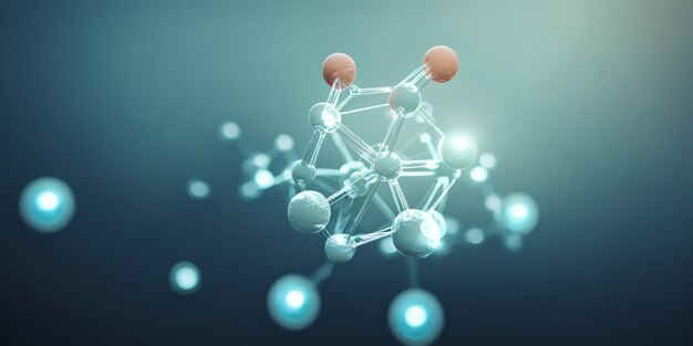 3d illustration of molecule model Science background wit