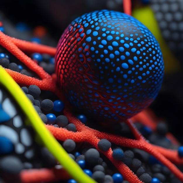 人間の血液細胞の分子構造のクローズ アップの 3 d イラストレーション