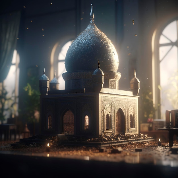 3d illustration of a mosque generate ai