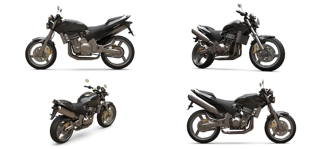 3d illustration. motorcycle on a gray background. 3d rendering.
