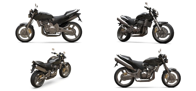 3d illustration. Motorcycle on a gray background. 3d rendering.