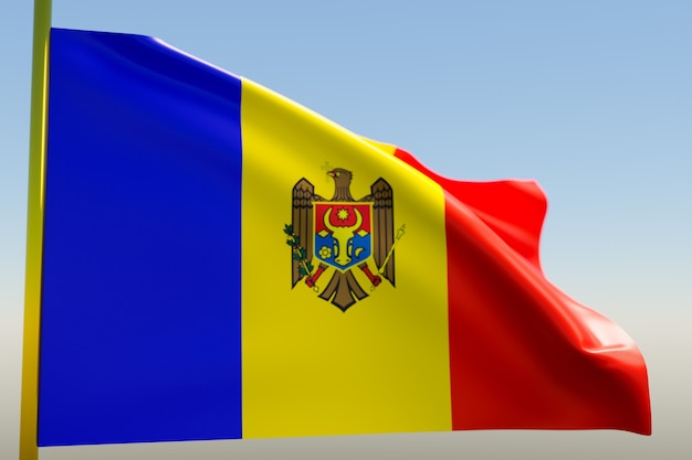 3d illustration of the national flag of moldova