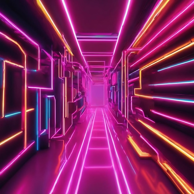 Premium Photo | 3d illustration neon light 90s background wallpaper