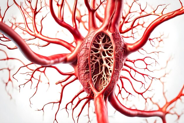 Foto illustrazione 3d dei nervi neuronali argomenti medici per il business e il design generato dall'intelligenza artificiale