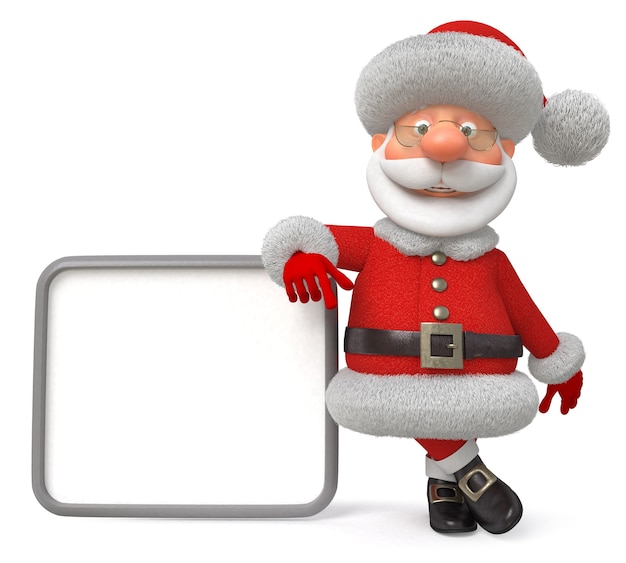 3d illustration new year's congratulation from santa claus
