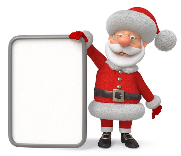 3d illustration new year's congratulation from santa claus