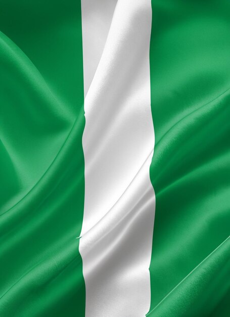 3D illustration of the Nigeria flag waving texture