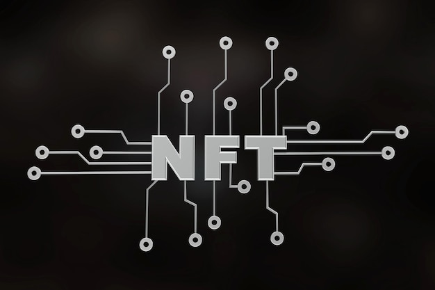 대체 불가능한 토큰의 3D 그림 - NFT