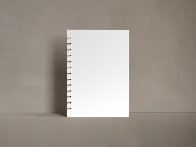 3D illustration Notepad isolated on wall concrete background