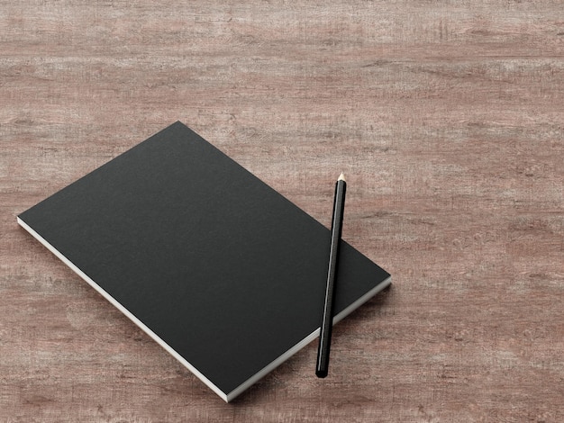 3D illustration Notepad with pen isolated