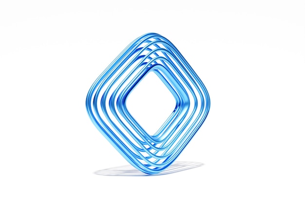 Фото 3d иллюстрация тора голубого кольца фантастическая клеткапростые геометрические формы