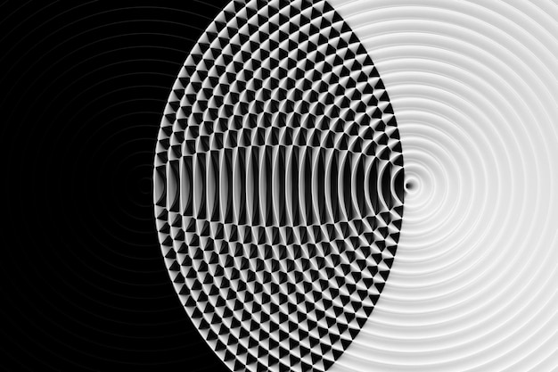 Фото 3d иллюстрации классической черно-белой иллюзии абстрактного фона градиента с линиями. современная графическая текстура. геометрический узор.