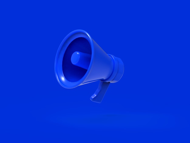 Фото 3d иллюстрации синий мегафон
