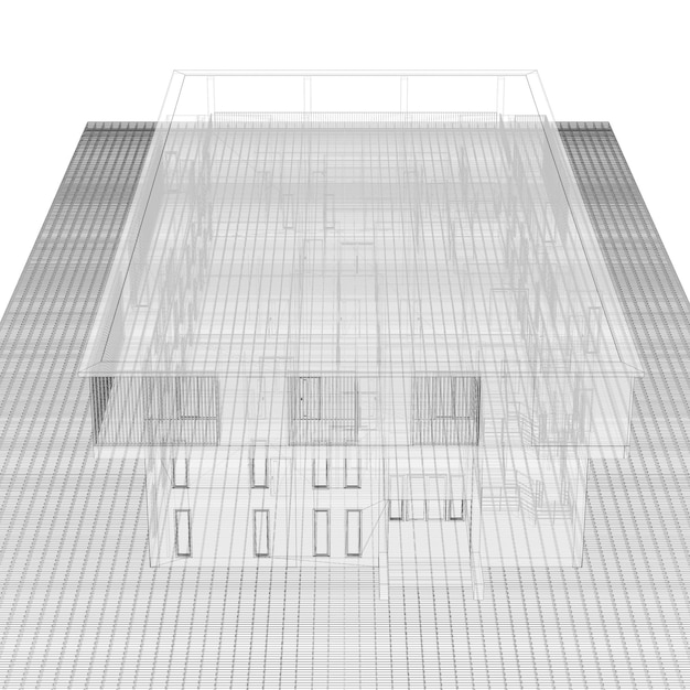 사진 건물 프로젝트의 3d 일러스트레이션