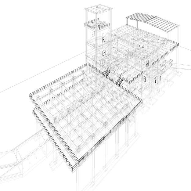 写真 産業建物の3dイラスト