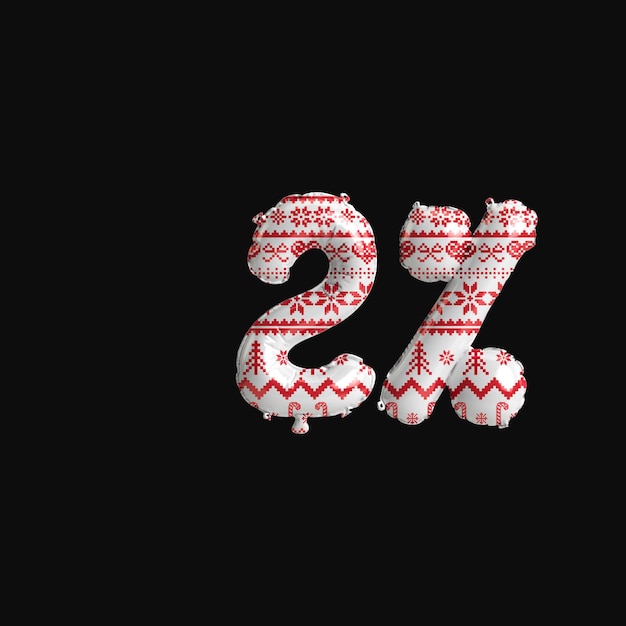 写真 背景に分離されたパーセンテージ番号風船クリスマス セールの 3 d イラストレーション