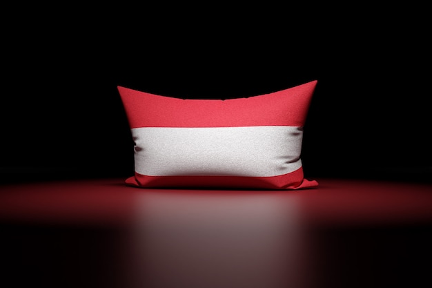 Фото 3d иллюстрации прямоугольной подушки с изображением государственного флага австрии
