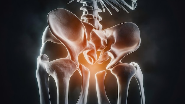 写真 3d illustration of the skeletal hip