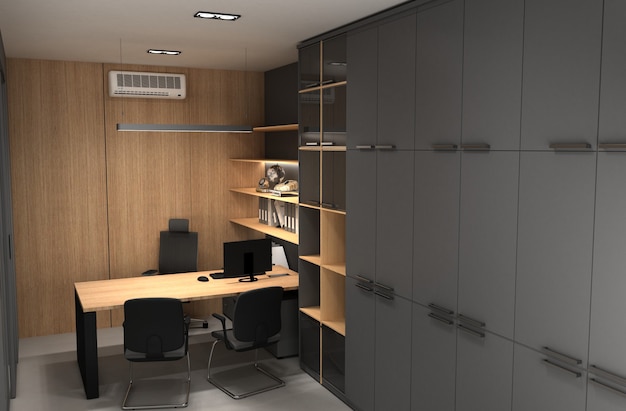 3D illustration of office interior