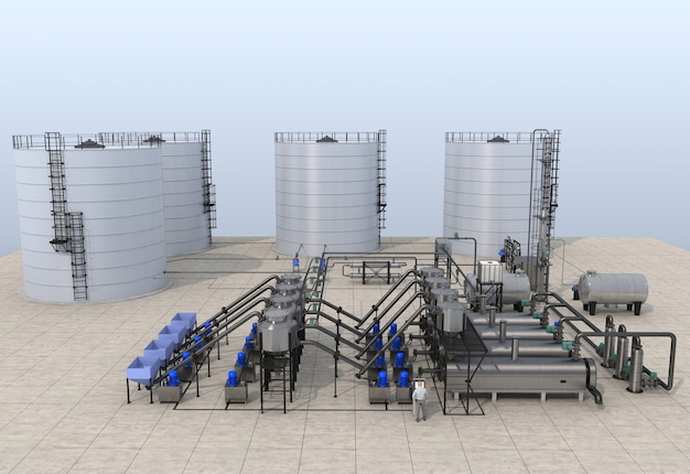 3d illustration of oil refinery