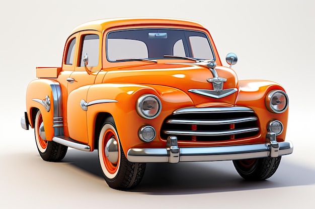 3d illustration of old car