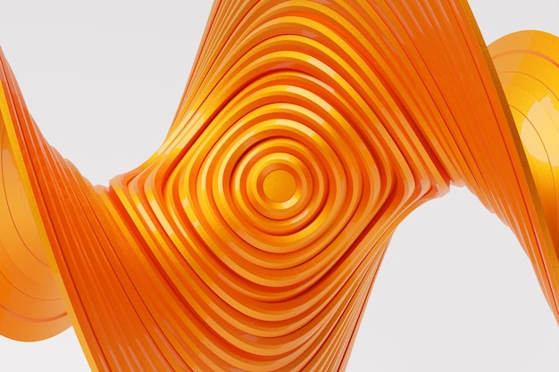 3d illustration of a orange shapes 3d illustration neon illusion isometric abstract shapes colorful shapes intertwined