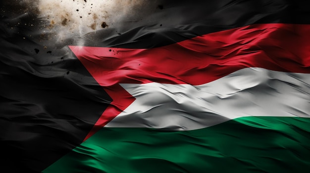 Photo 3d illustration of palestine flag on black background