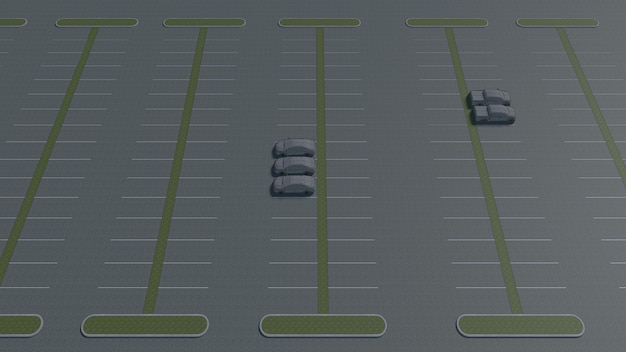 주차장과 간이 차고의 3D 일러스트