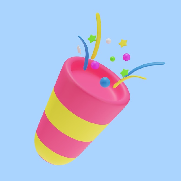 3d Illustration of Party Confetti